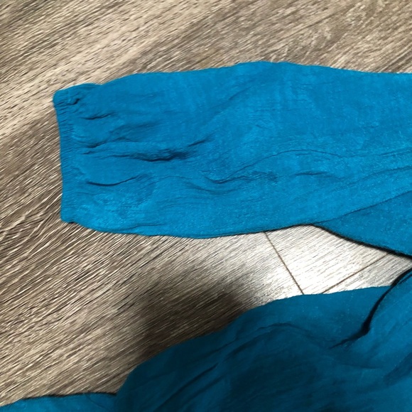 GB Girls Teal Blue Blouson Waist Dress L - Picture 4 of 5